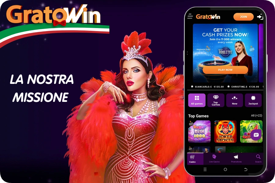 Grafica dei principi di Gratowin Casinò che promuovono supporto 24/7, protezione dati e limiti di deposito per un ambiente di gioco equo e sostenibile per tutti i giocatori