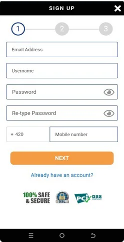 Modulo di registrazione su Grato Win con campi email, username, password e numero di telefono per creare account in pochi minuti e attivare bonus fino a 3000€